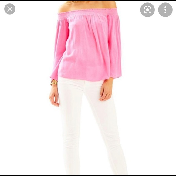 Pink off the shoulder top - Picture 1 of 5